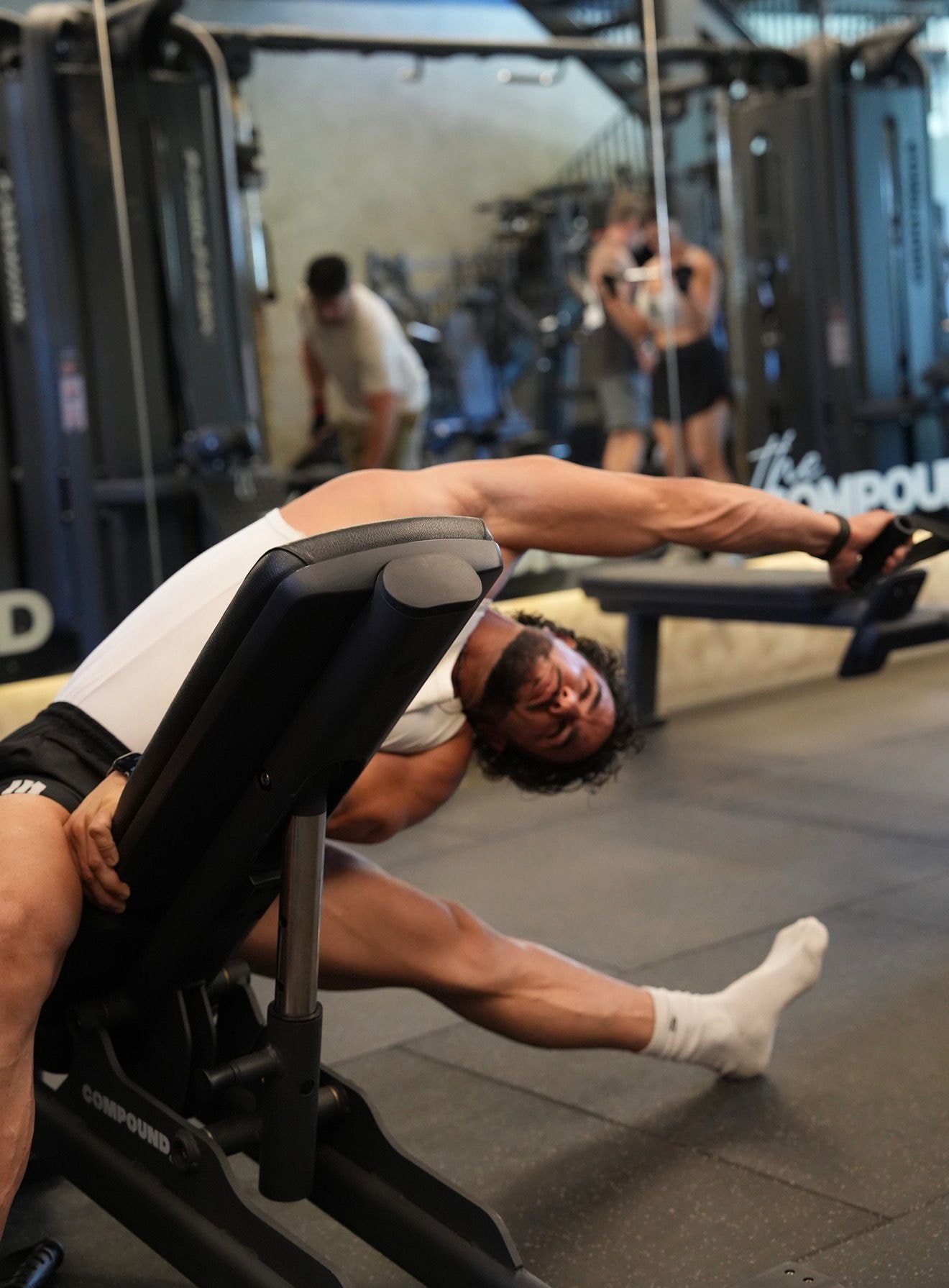 Luis demonstrating a mobility and strength movement